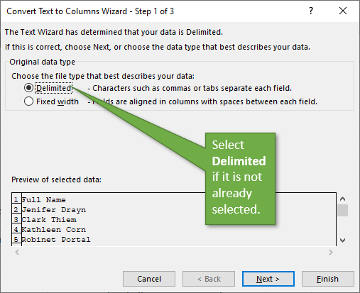 Split Cells with Text to Columns in Excel